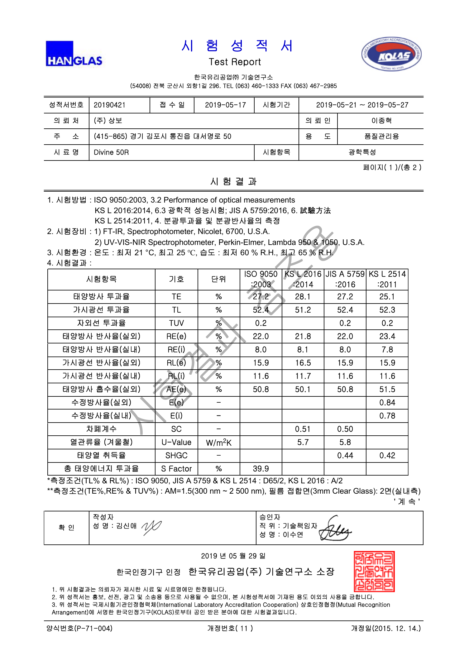 시험성적서